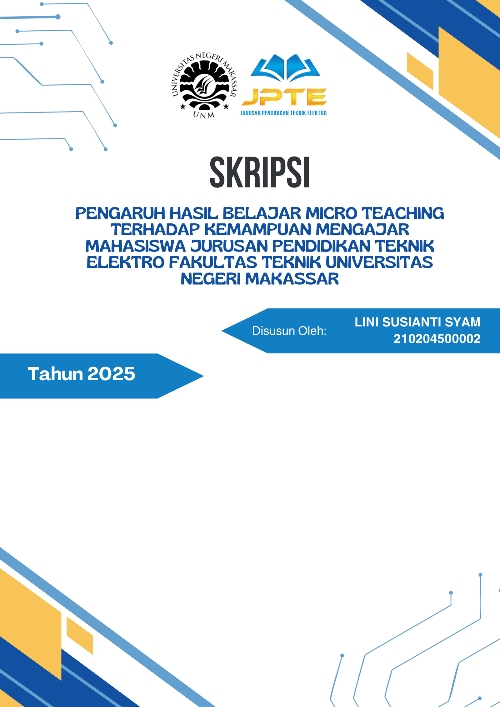 Pengaruh Hasil Belajar Micro Teaching Terhadap Kemampuan Mengajar Mahasiswa Jurusan Pendidikan Teknik Elektro Fakultas Teknik Universitas Negeri Makassar